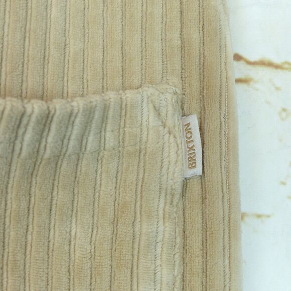 Brixton Shorts Womens XS Beige Dazed Rib Velour High Rise Drawstring Retro - Picture 6 of 10